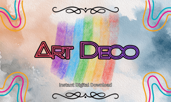 Art Deco Rainbow Outline Font: Bold Color Meets Vintage Geometry