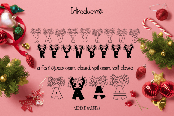 Ravishing Reindeer: A Font Quad for Playful, Polished Designs
